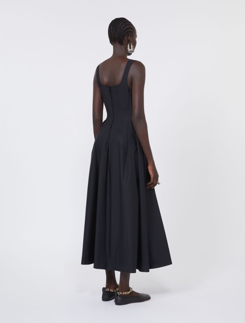 Long sleeveless pure cotton dress - BLACK - Sportmax - 3