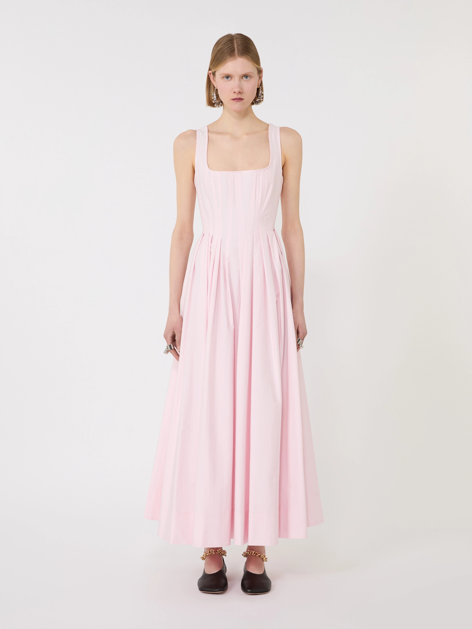 Long sleeveless pure cotton dress - PINK - Sportmax - 2