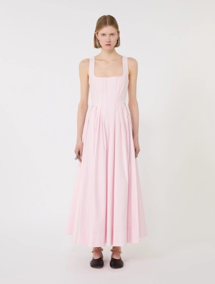 Long sleeveless pure cotton dress - PINK - Sportmax - 2