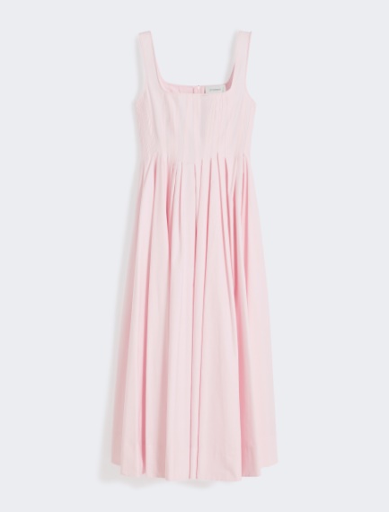 Long sleeveless pure cotton dress - PINK - Sportmax