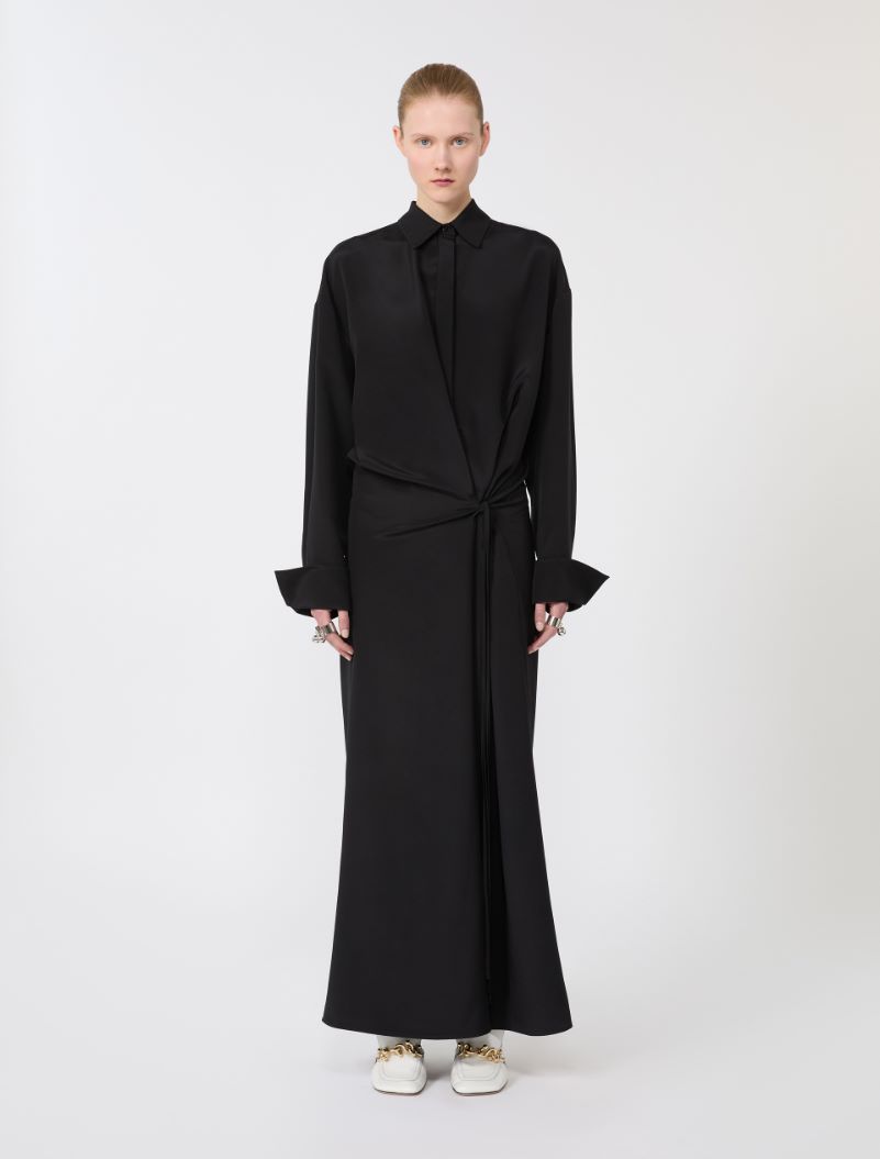 Stretch silk shirt dress - BLACK - Sportmax - 2