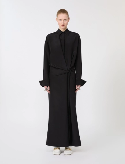 Stretch silk shirt dress - BLACK - Sportmax - 2