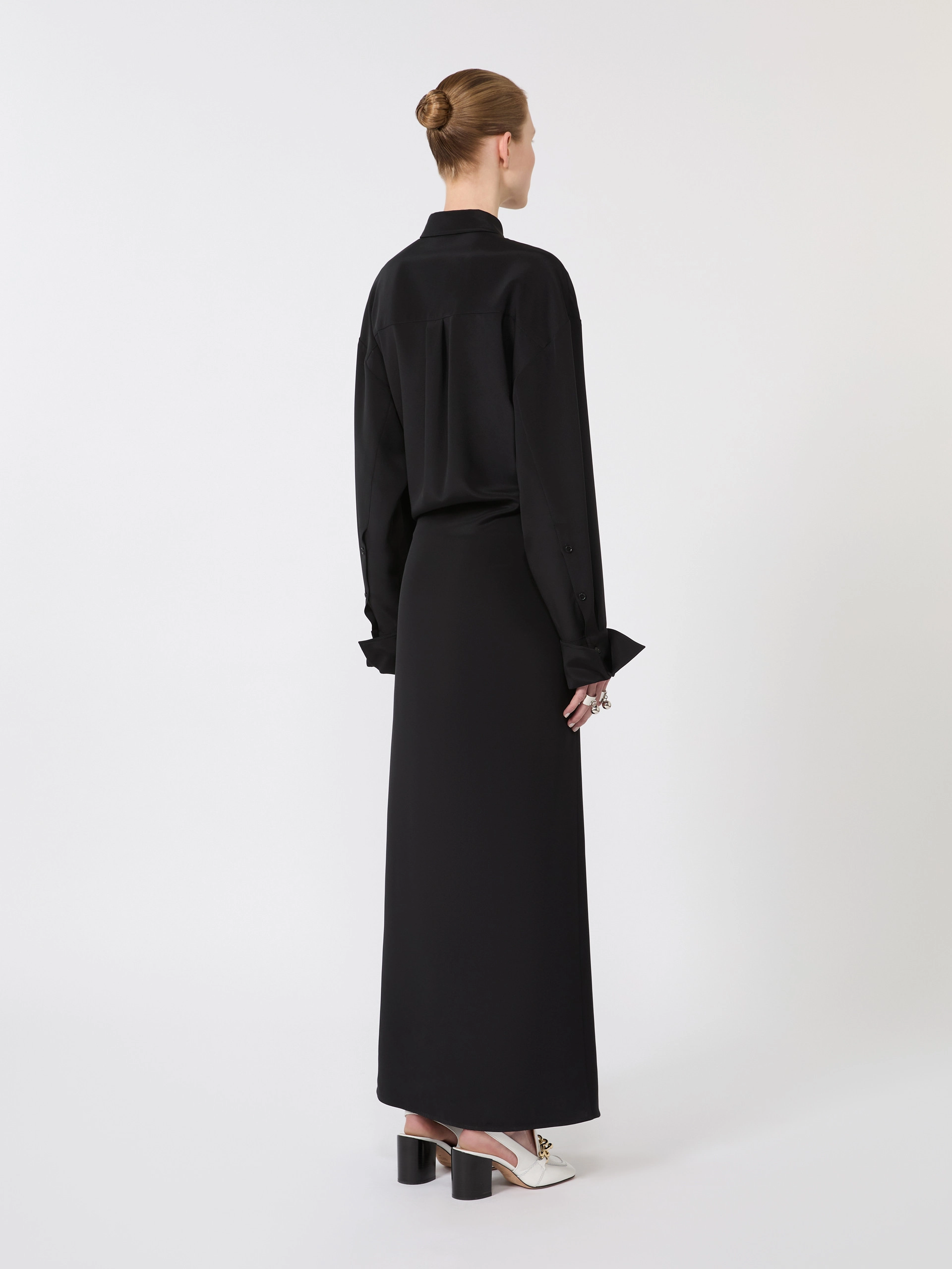 Stretch silk shirt dress - BLACK - Sportmax - 3