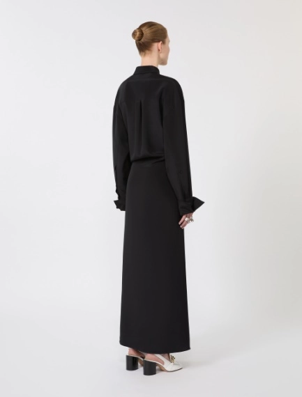 Stretch silk shirt dress - BLACK - Sportmax - 3