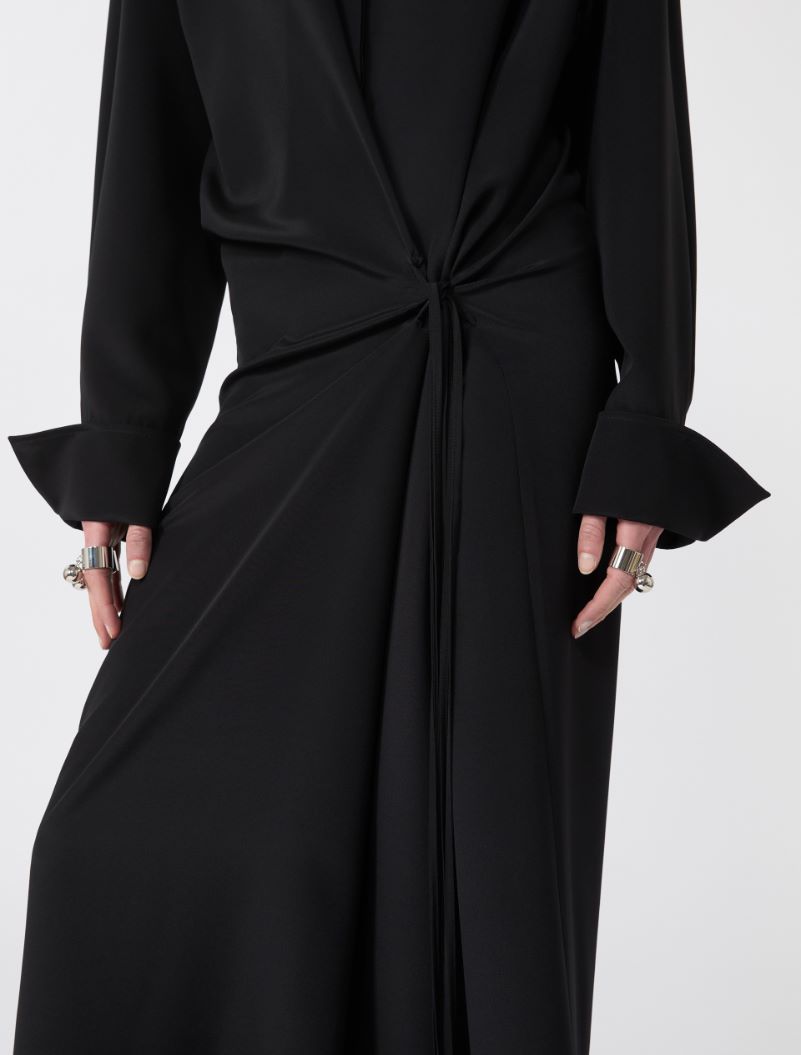 Stretch silk shirt dress - BLACK - Sportmax - 4
