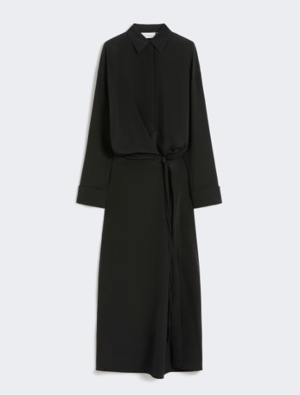 Stretch silk shirt dress - BLACK - Sportmax