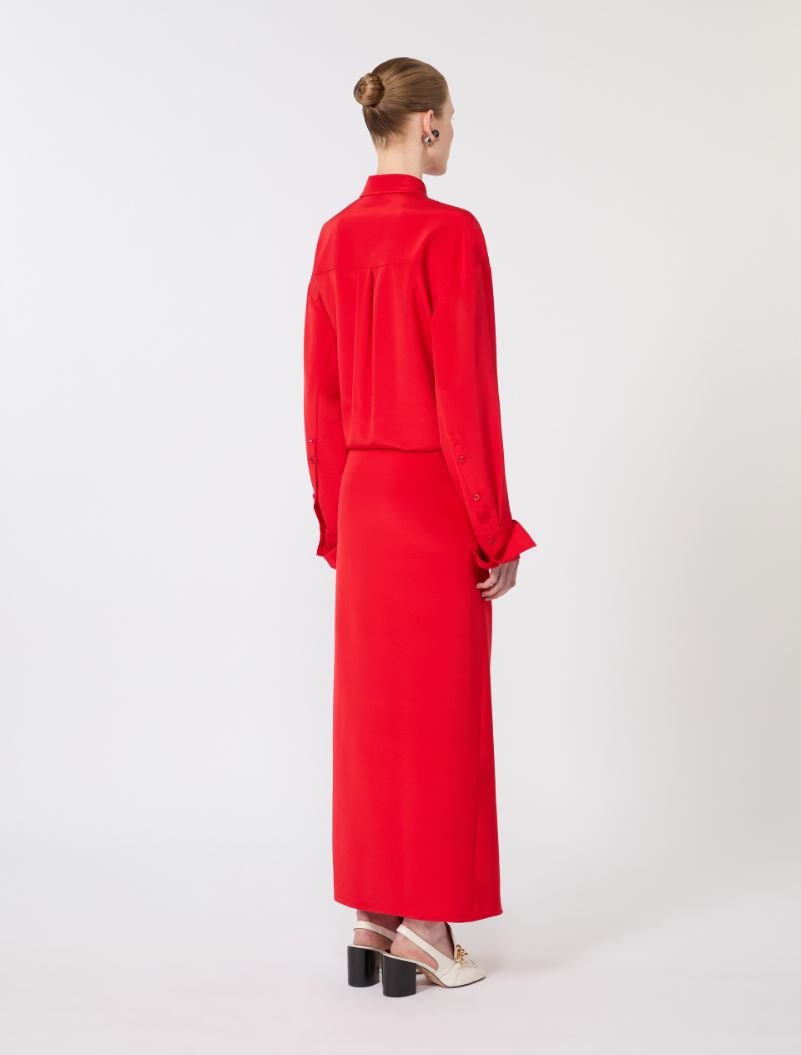 Stretch silk shirt dress - RED - Sportmax - 3