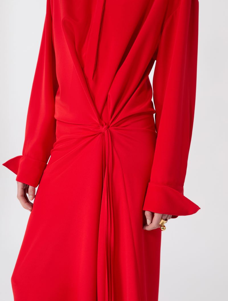 Stretch silk shirt dress - RED - Sportmax - 4