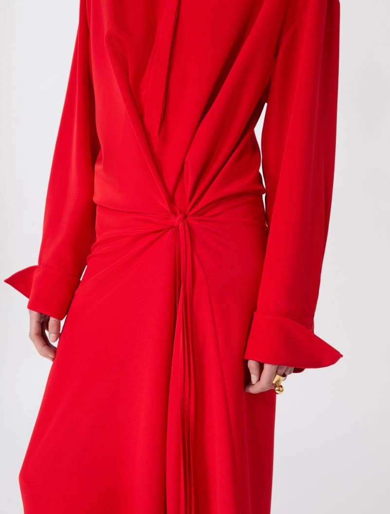 Stretch silk shirt dress - RED - Sportmax - 4
