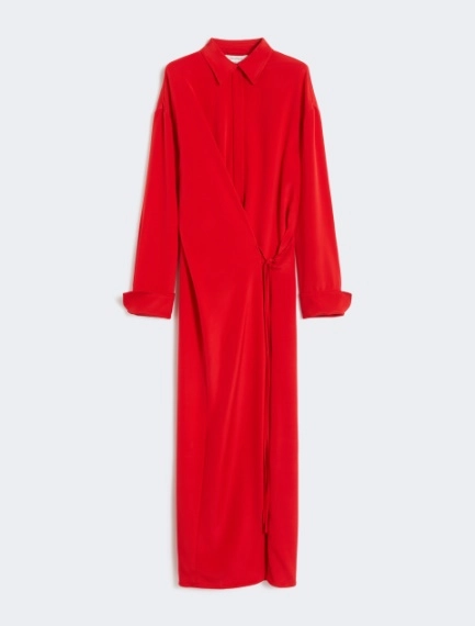 Stretch silk shirt dress - RED - Sportmax