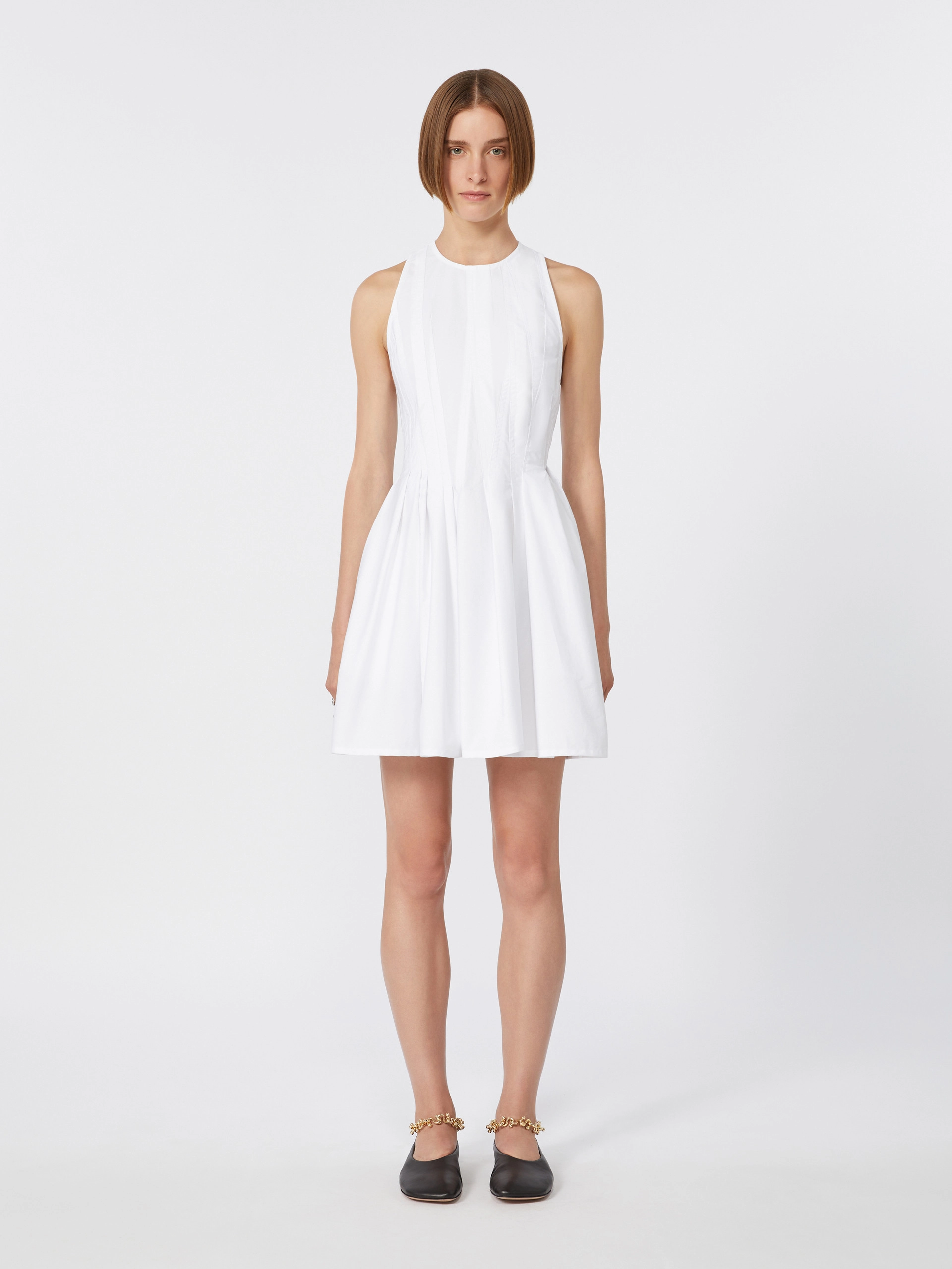 Short sleeveless pure cotton dress - OPTICAL WHITE - Sportmax - 2