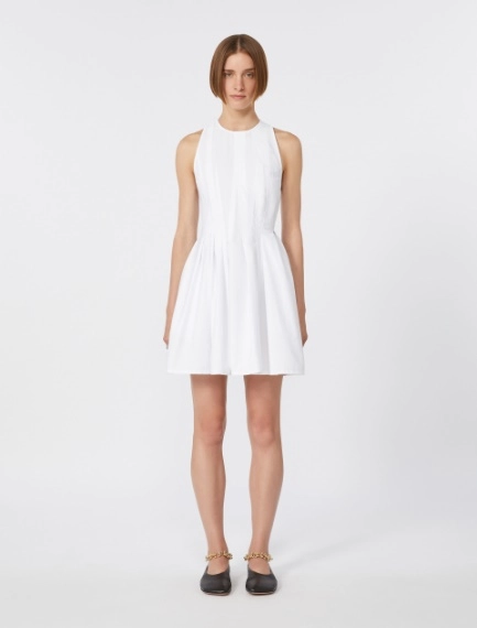 Short sleeveless pure cotton dress - OPTICAL WHITE - Sportmax - 2