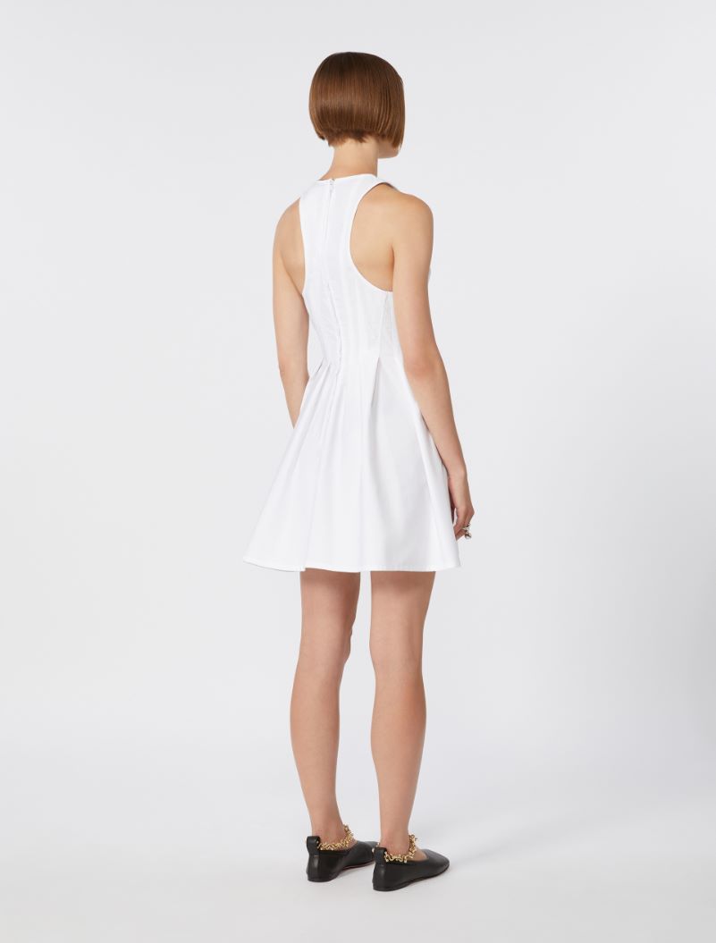 Short sleeveless pure cotton dress - OPTICAL WHITE - Sportmax - 3