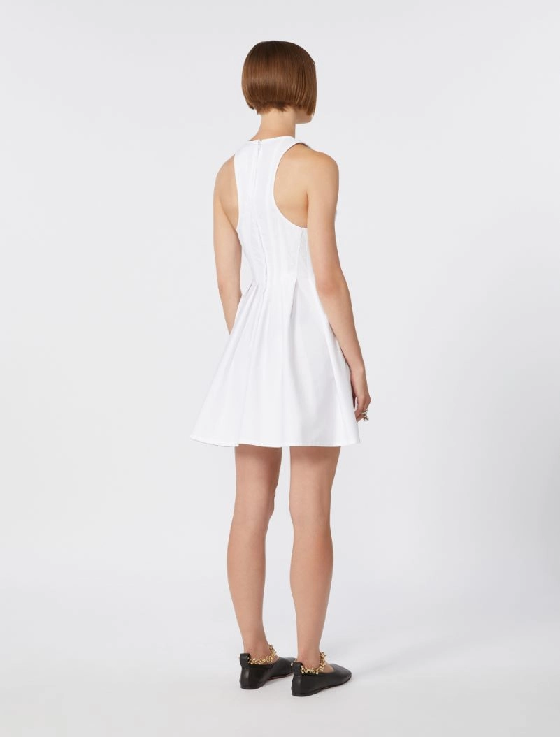 Short sleeveless pure cotton dress - OPTICAL WHITE - Sportmax - 3