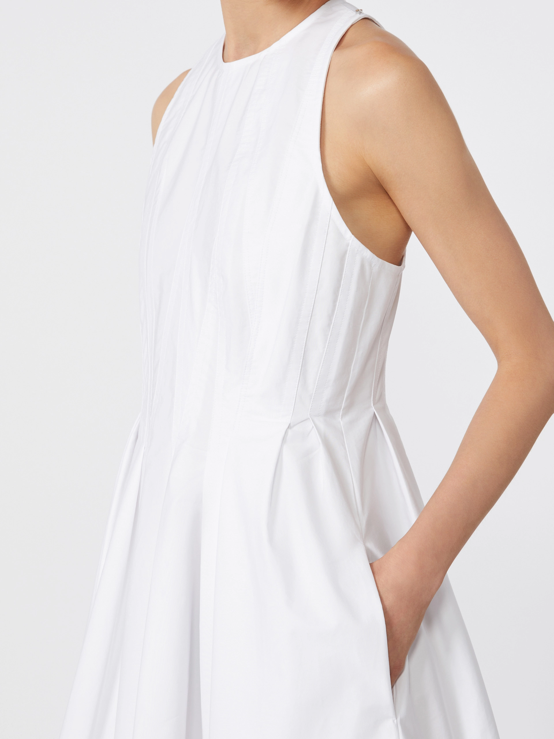 Short sleeveless pure cotton dress - OPTICAL WHITE - Sportmax - 4
