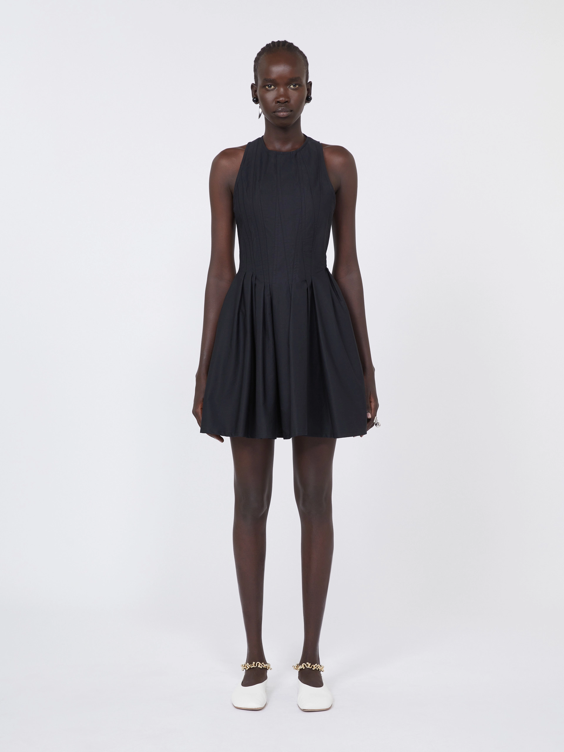 Short sleeveless pure cotton dress - BLACK - Sportmax - 2