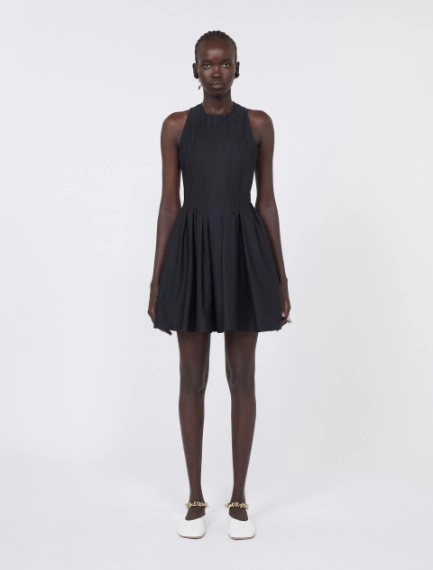 Short sleeveless pure cotton dress - BLACK - Sportmax - 2