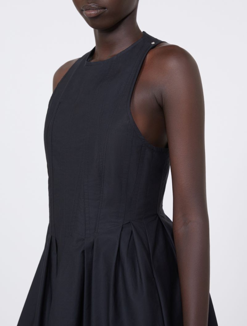 Short sleeveless pure cotton dress - BLACK - Sportmax - 4