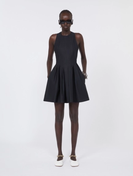 Abito corto smanicato in puro cotone - NERO - Sportmax