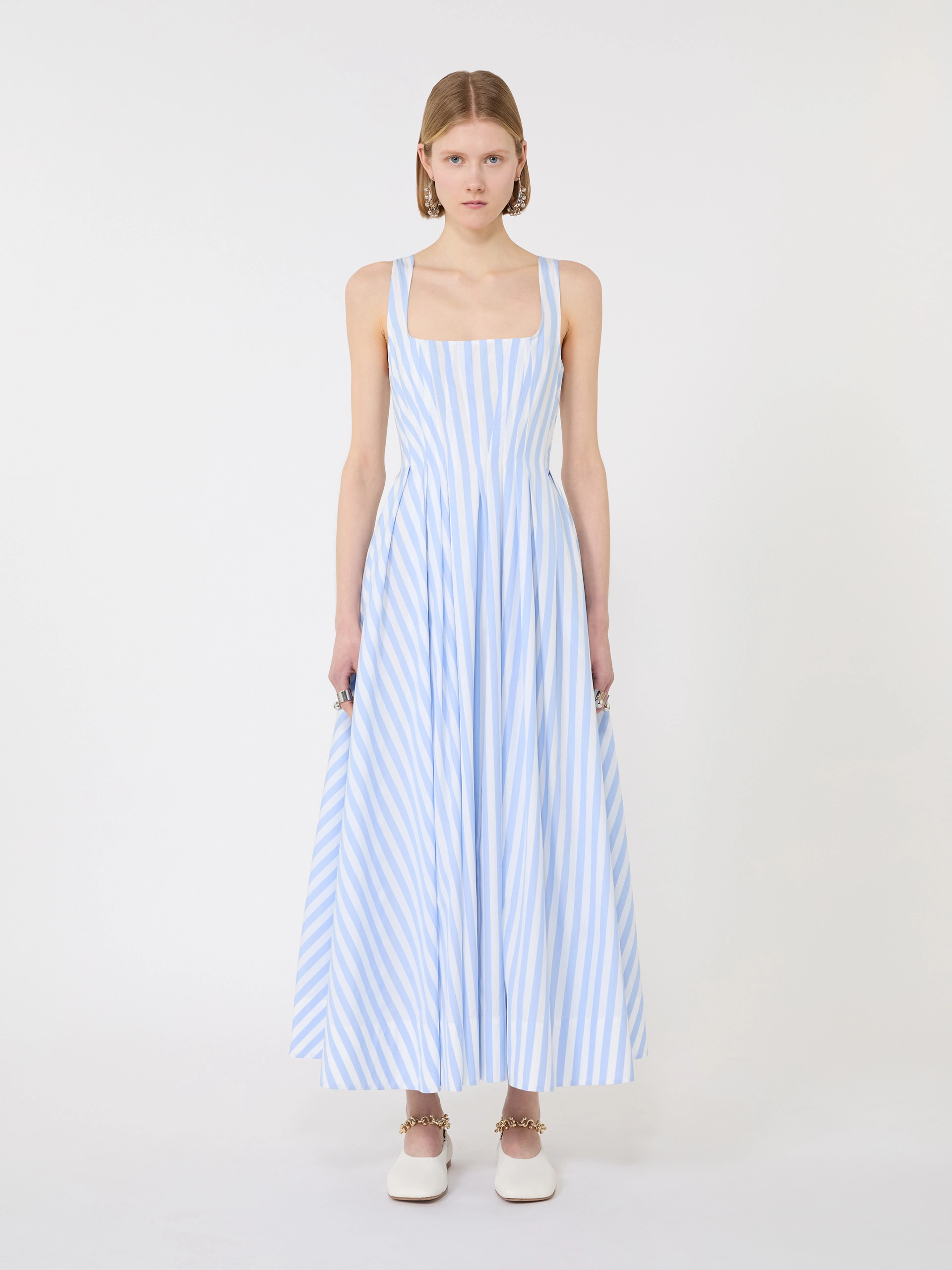 Long cotton poplin dress - LIGHT BLUE - Sportmax - 2