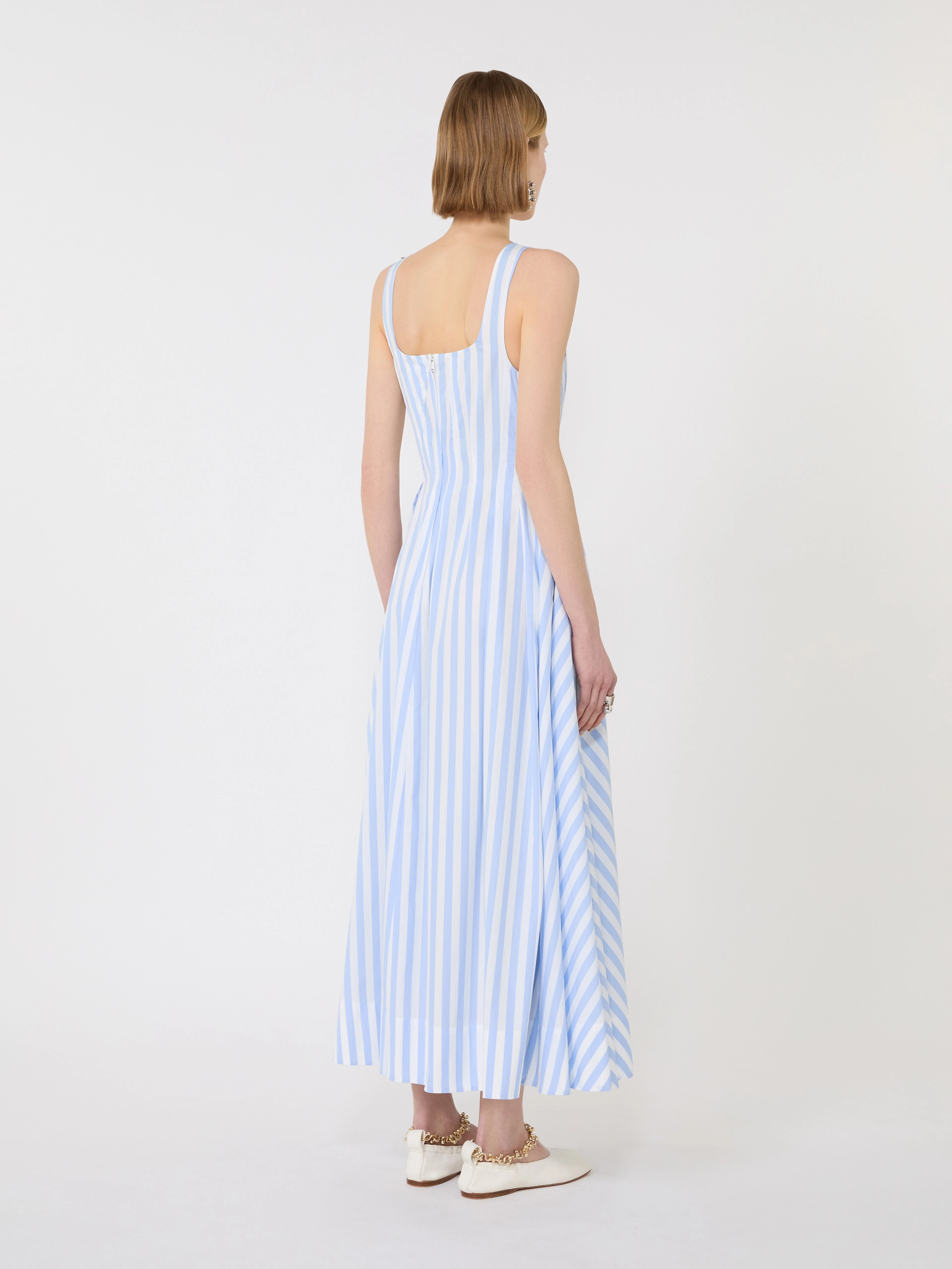 Long cotton poplin dress - LIGHT BLUE - Sportmax - 3