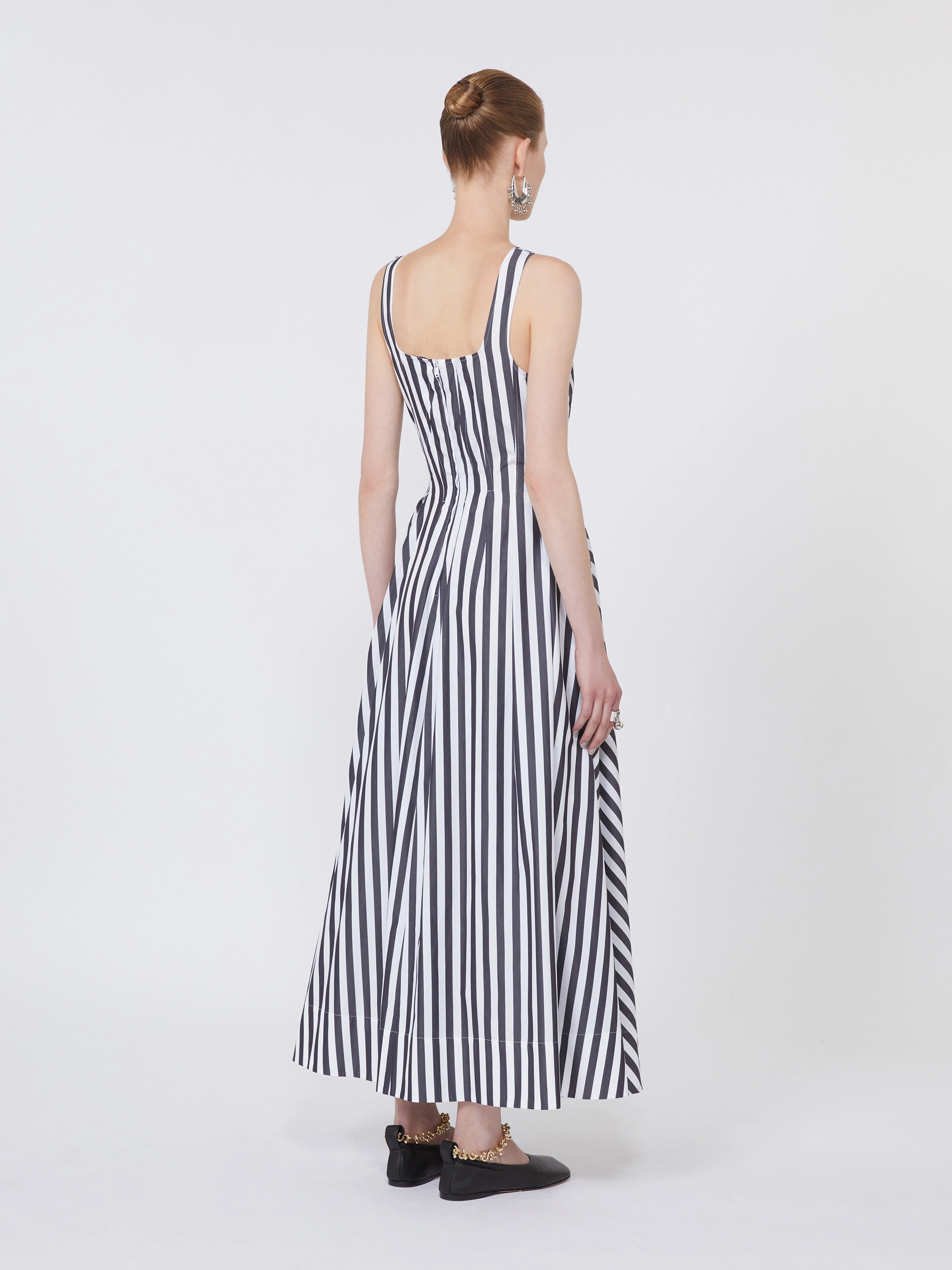 Long cotton poplin dress - BLACK - Sportmax - 3
