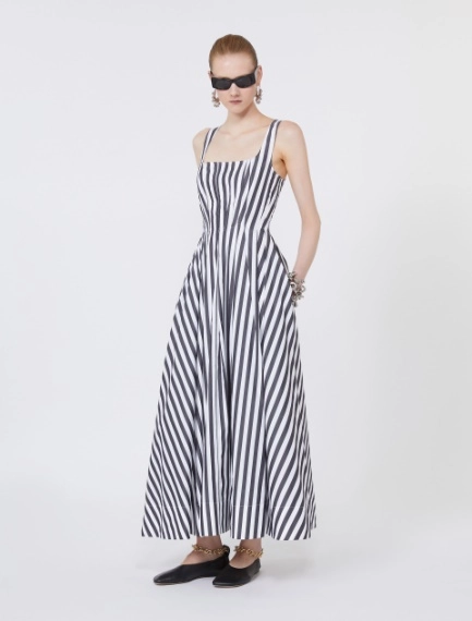 Abito lungo in popeline di cotone - NERO - Sportmax