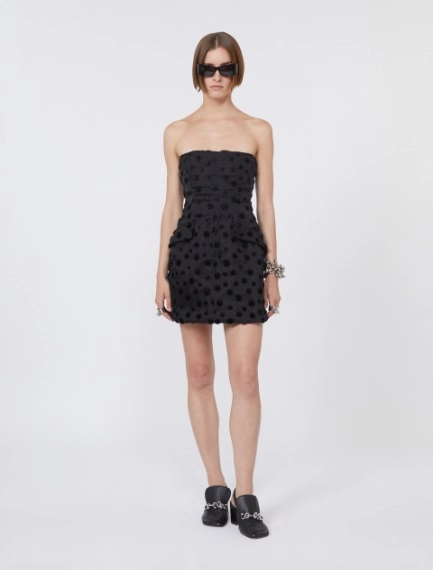 Abito a clessidra in organza di seta - NERO - Sportmax