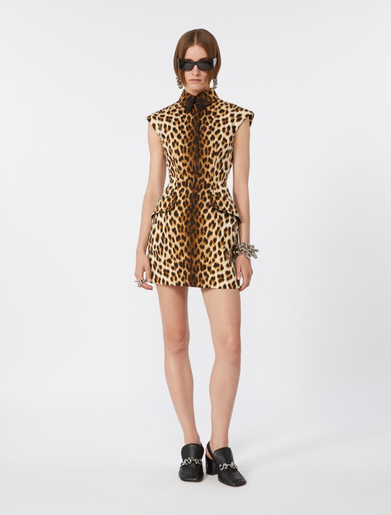 Sleeveless hourglass dress in cotton - CAMEL - Sportmax