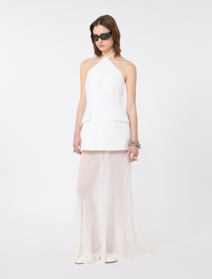 Bi-material dress - WHITE - Sportmax