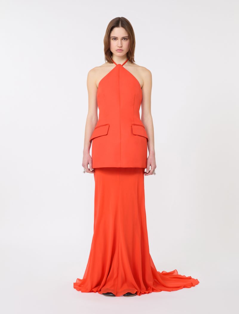 Bi-material dress - ORANGE - Sportmax - 2