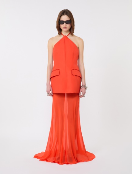 Bi-material dress - ORANGE - Sportmax