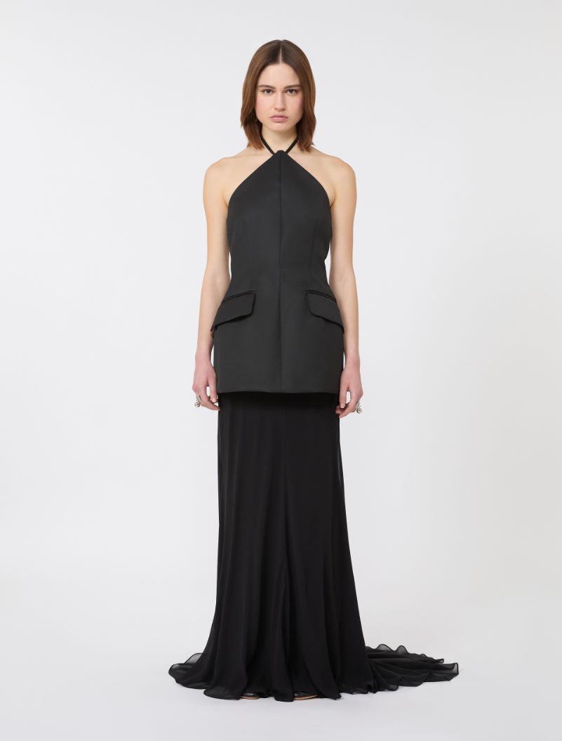 Bi-material dress - BLACK - Sportmax - 2