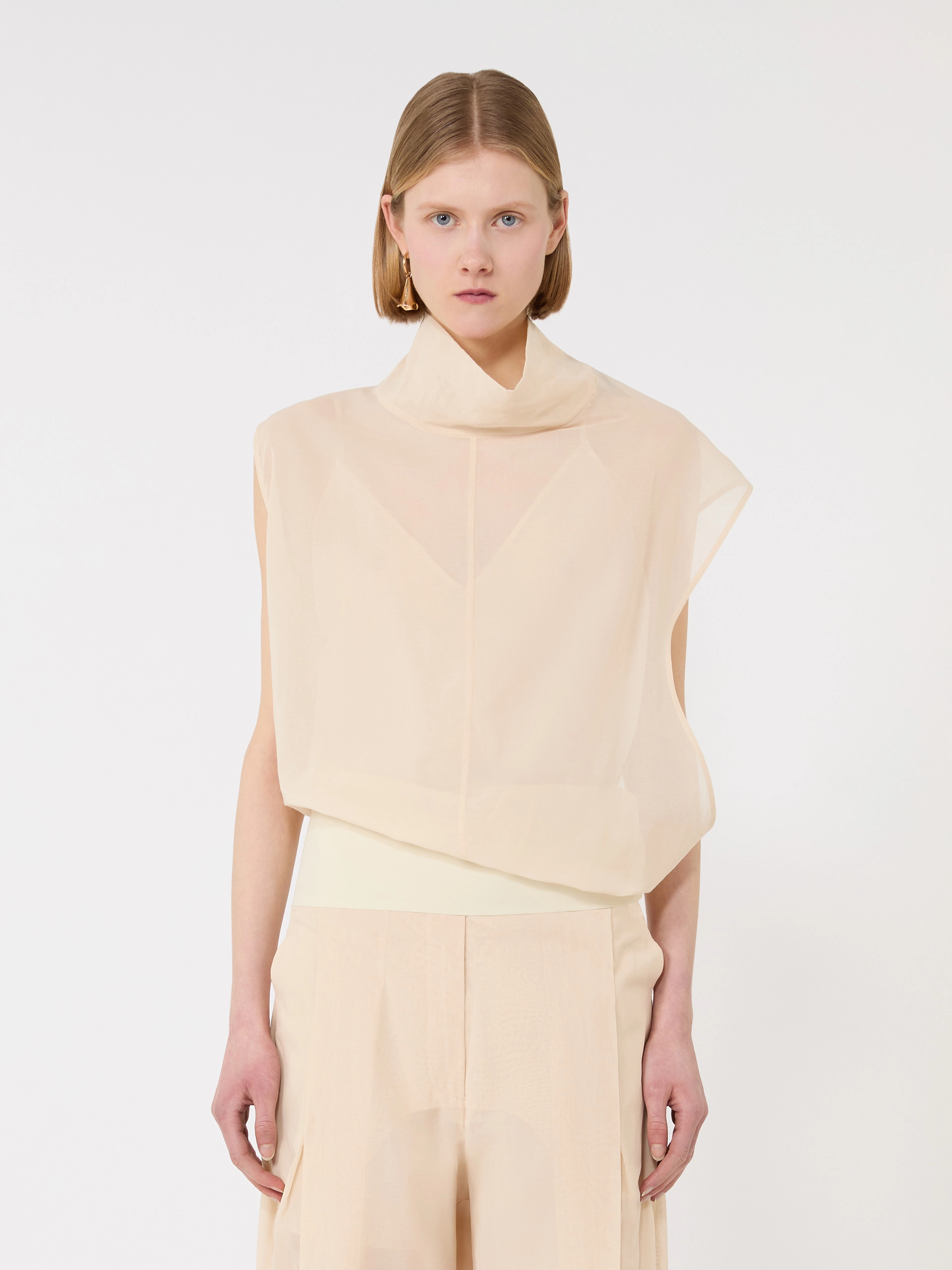 Cotton voile two-piece blouse - ECRU - Sportmax - 2