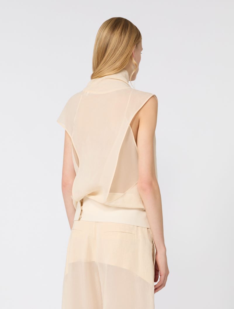 Cotton voile two-piece blouse - ECRU - Sportmax - 3