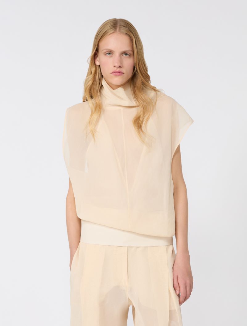 Cotton voile two-piece blouse - ECRU - Sportmax - 4