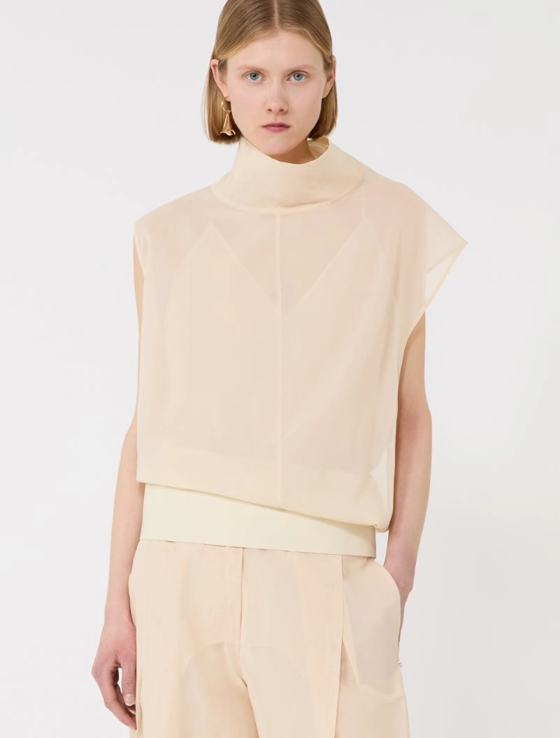 Chemisier deux pièces en voile de coton - ECRU - Sportmax - 4