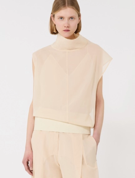 Cotton voile two-piece blouse - ECRU - Sportmax
