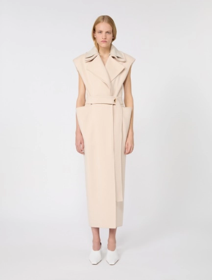 Sleeveless pure double wool coat - POWDER - Sportmax - 2