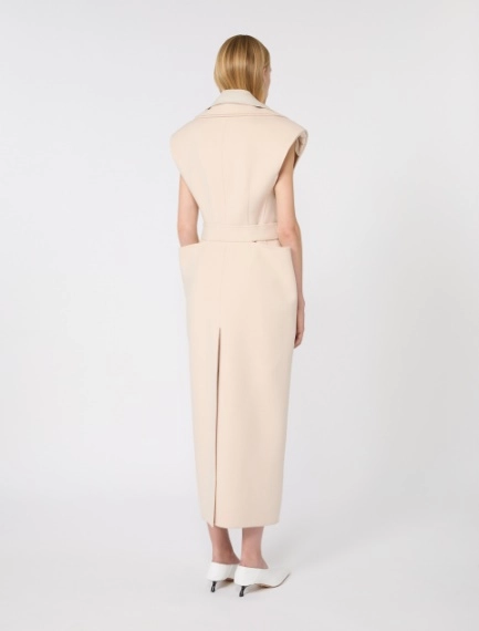 Sleeveless pure double wool coat - POWDER - Sportmax - 3