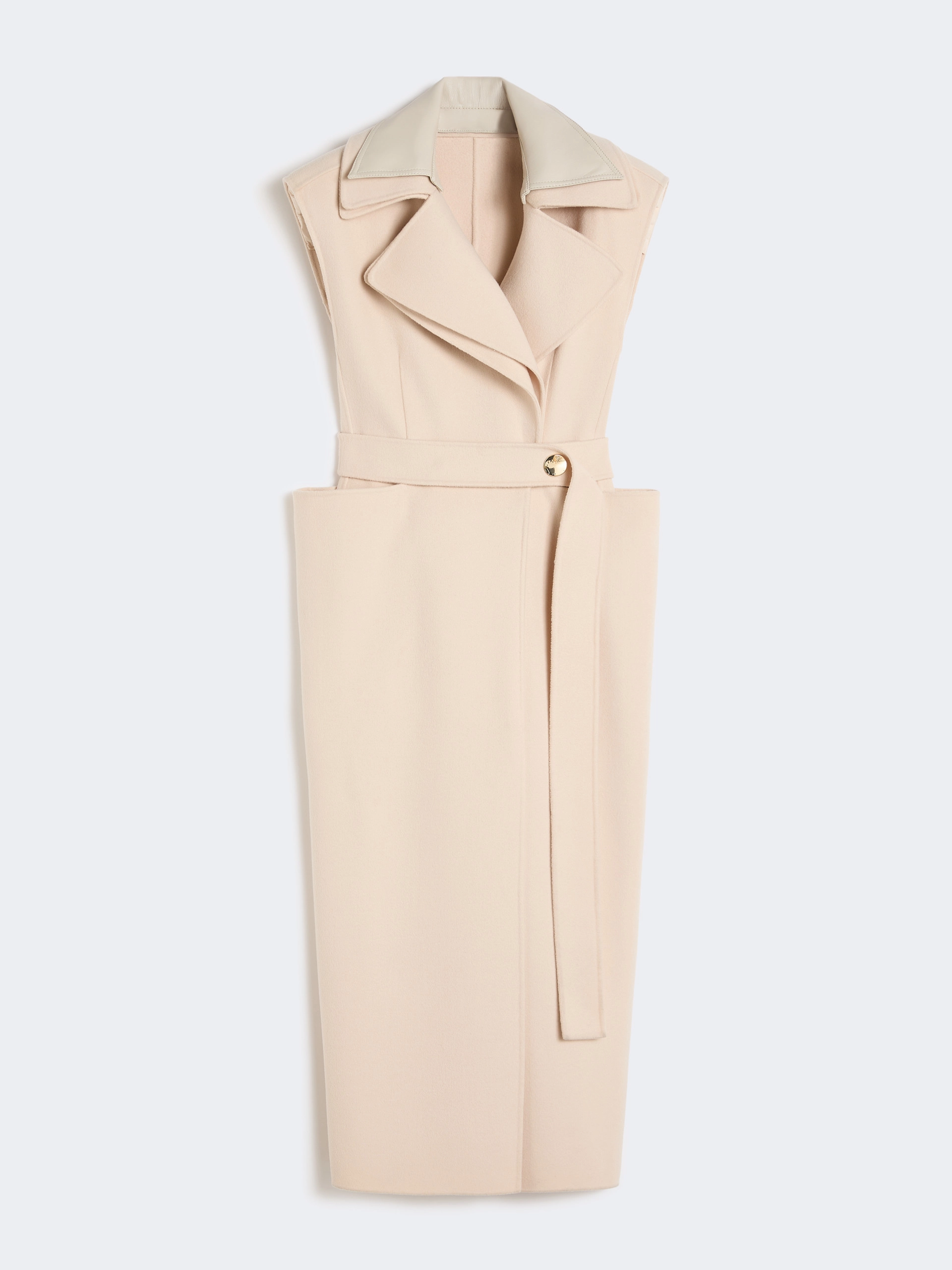 Sleeveless pure double wool coat - POWDER - Sportmax - 5