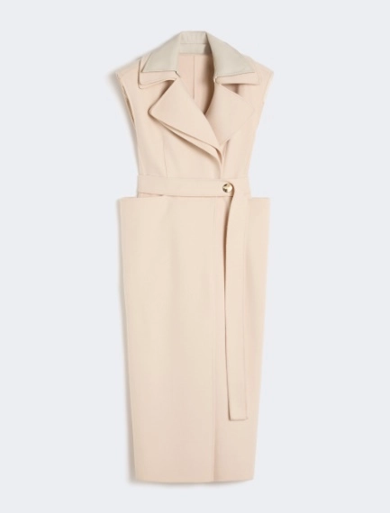 Sleeveless pure double wool coat - POWDER - Sportmax