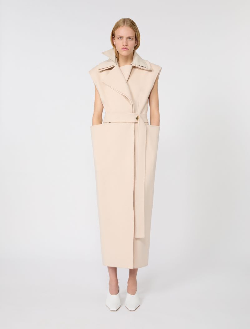 Sleeveless pure double wool coat - POWDER - Sportmax