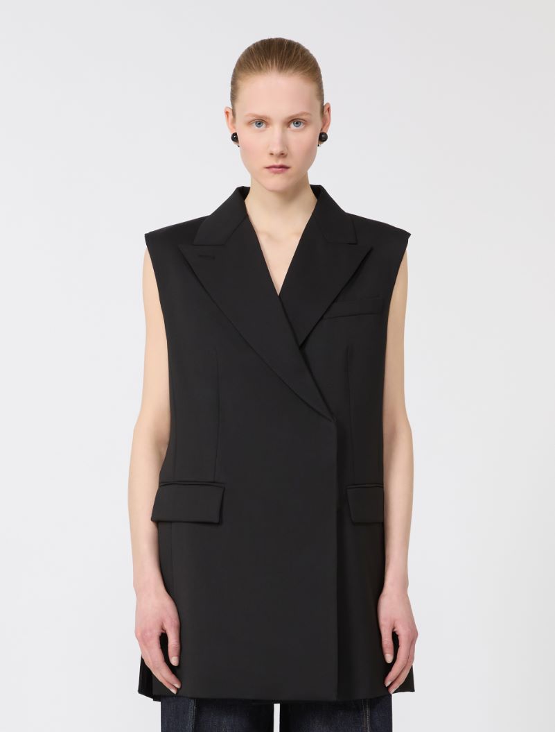 Sleeveless stretch wool blazer - BLACK - Sportmax - 2