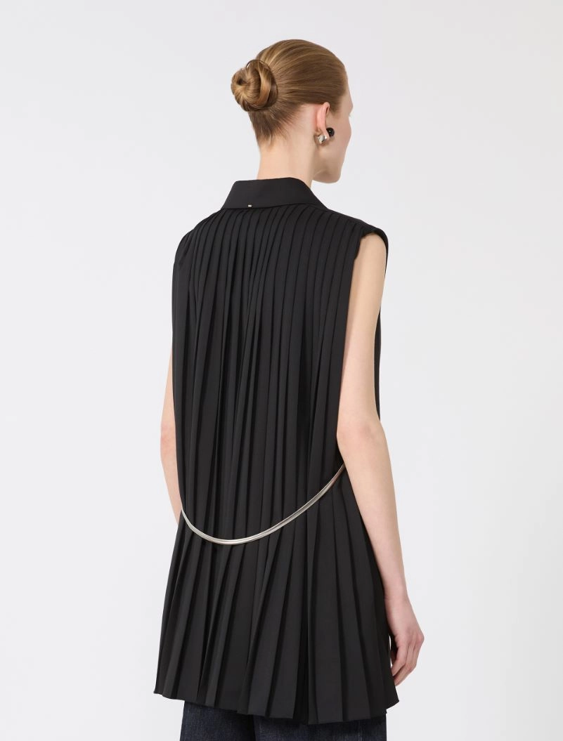 Sleeveless stretch wool blazer - BLACK - Sportmax - 3