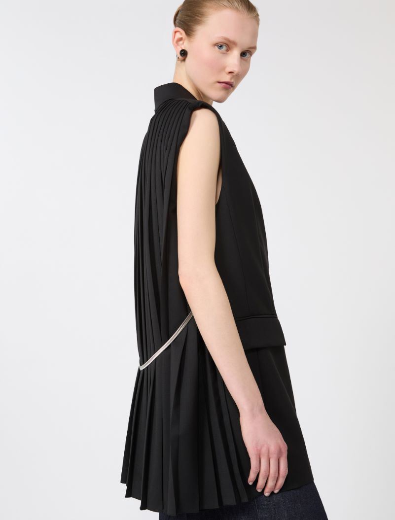 Sleeveless stretch wool blazer - BLACK - Sportmax - 4