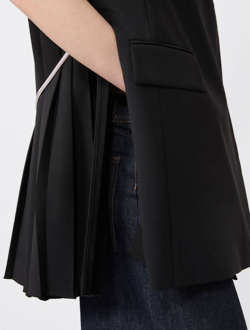 Sleeveless stretch wool blazer - BLACK - Sportmax - 5
