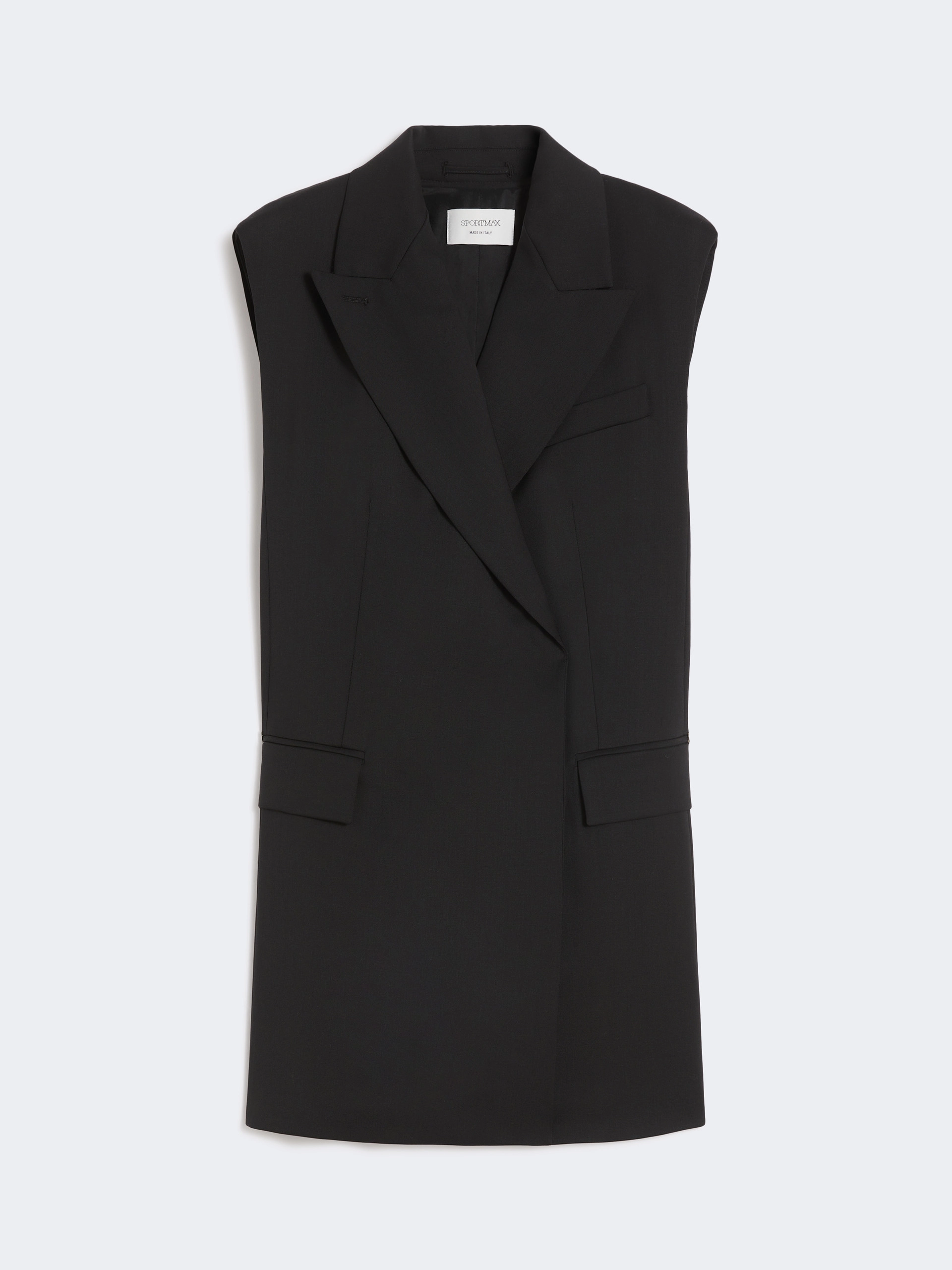 Sleeveless stretch wool blazer - BLACK - Sportmax - 6
