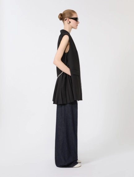 Sleeveless stretch wool blazer - BLACK - Sportmax