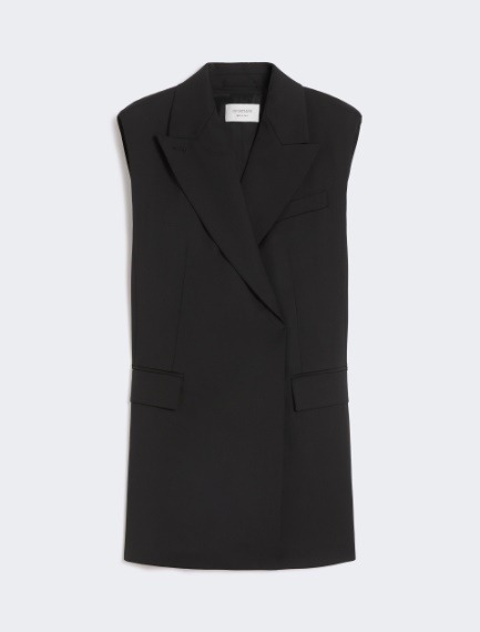 Sleeveless stretch wool blazer - BLACK - Sportmax